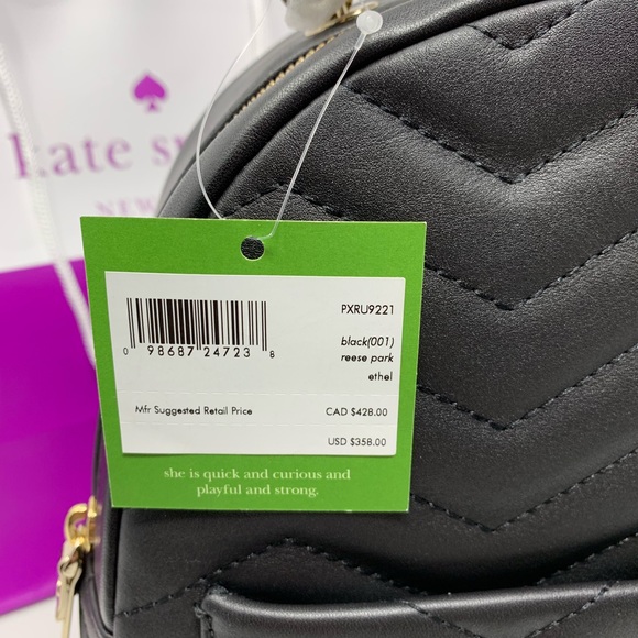 Kate spade Reese park black Ethel backpack NWT - Picture 3 of 8